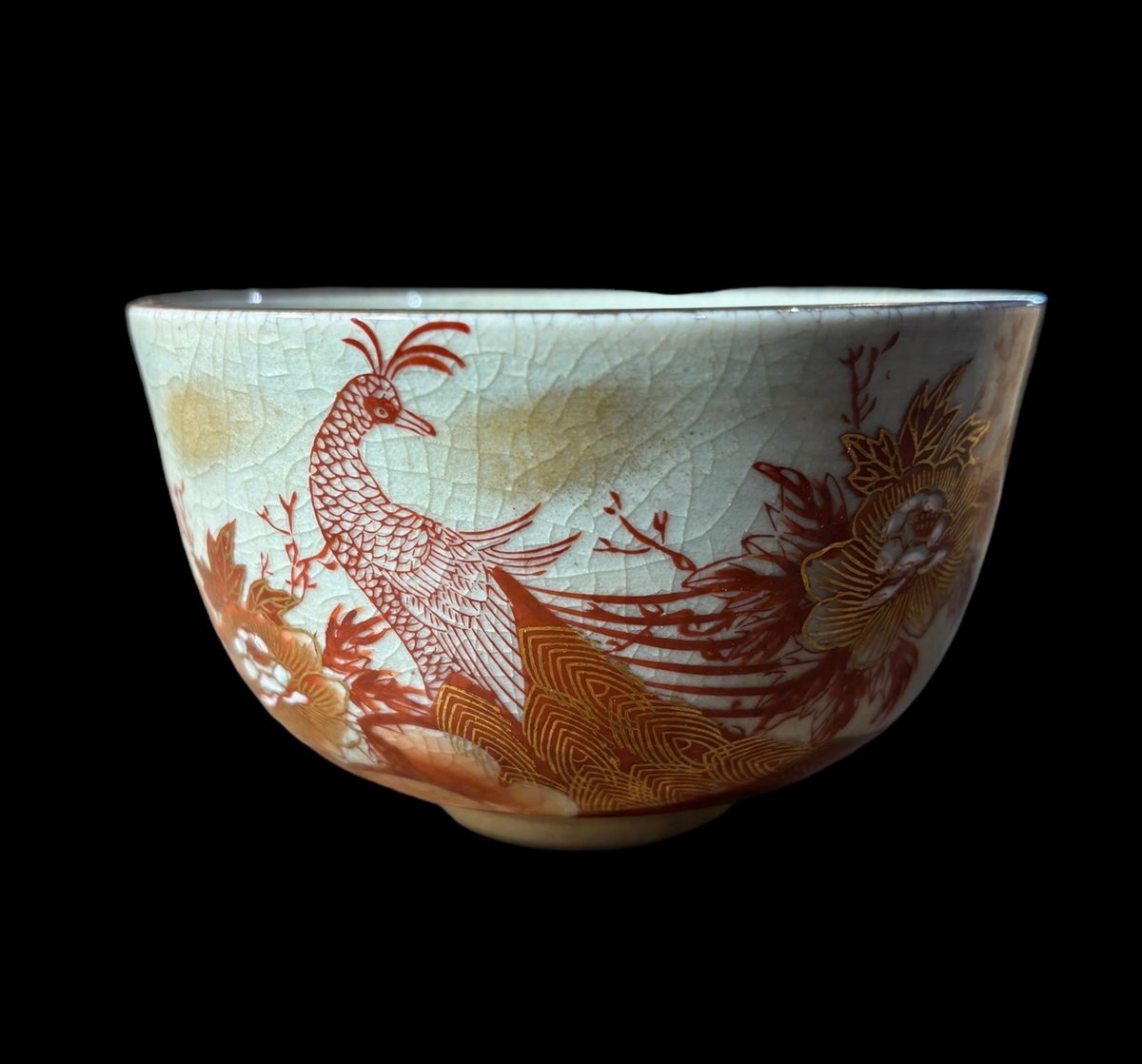 九谷焼 茶碗 久谷泰山 金彩 赤絵 花鳥図 茶道具 茶器 煎茶道具 九谷焼 茶碗 久谷泰山 金彩 赤絵 花鳥図 茶道具 茶器 煎茶道具