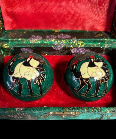 中国 七宝焼 健身球 健康ボール 健康器具 伝統工芸品 中国土産 置物 骨董品 アンティーク