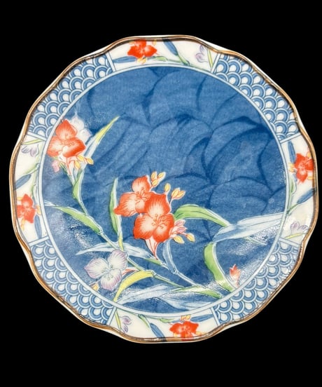 【3客セット】有田焼 雅東苑窯 色絵 小皿 絵違い 染付 絵皿 飾皿 時代物 和食器 骨董品 アンティーク