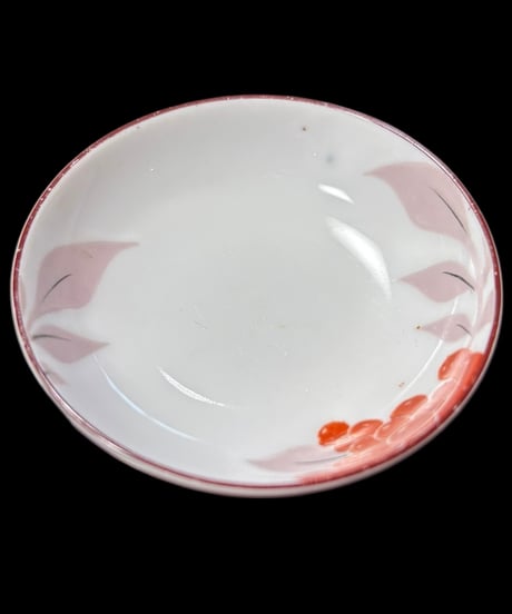 【2客セット】オールド東陶 南天柄 東洋陶器 小皿 丸皿 平皿 取り皿 盛り皿 飾り皿 和食器 骨董品 アンティーク
