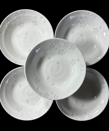 【5客セット】美濃焼 風花 丸皿 桜 取り皿 盛り皿 飾り皿 和食器 骨董品 アンティーク