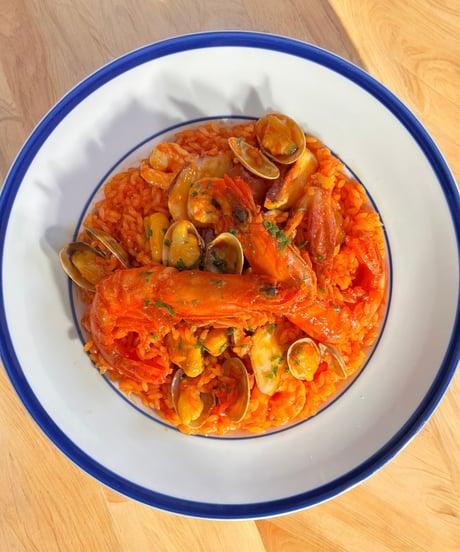 【食品サンプル】魚介のリゾット サンプル リゾット 海老 食品 展示 装飾 イタリアン レストラン 店舗 インテリア