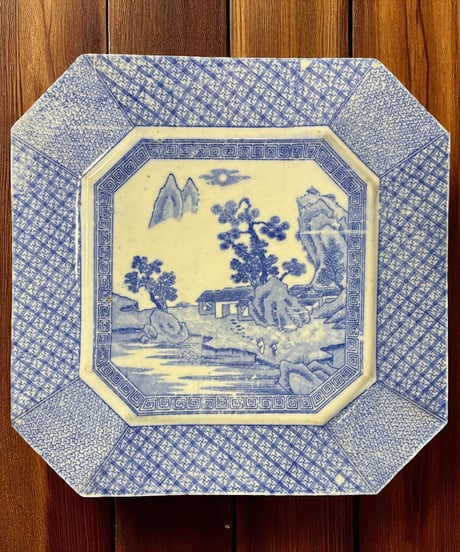 古伊万里　染付鹿文様変形水盤　古美術　葵唐草　29.7㎝　六角形　収集家放出品 Amazon.co.jp: 古伊万里 染付鹿文様変形水盤 古美術 葵唐草 29.7