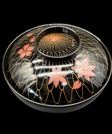 【5客セット】 明治期 蒔絵 朱塗り 吸物椀 茶 桜 紅葉 御汁椀 漆器 塗物 煮物 縁起物 和食器 骨董品 アンティーク