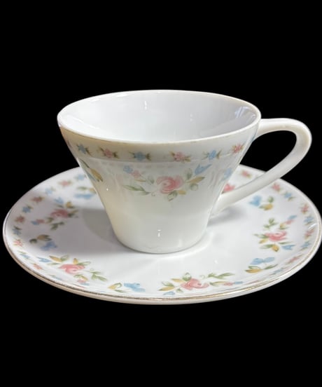 【5客揃】Seto CHINA カップ&ソーサー 花柄 日本陶器会社 薔薇 マグカップ 紅茶 コーヒー カップ 茶器 昭和 レトロ アンティーク