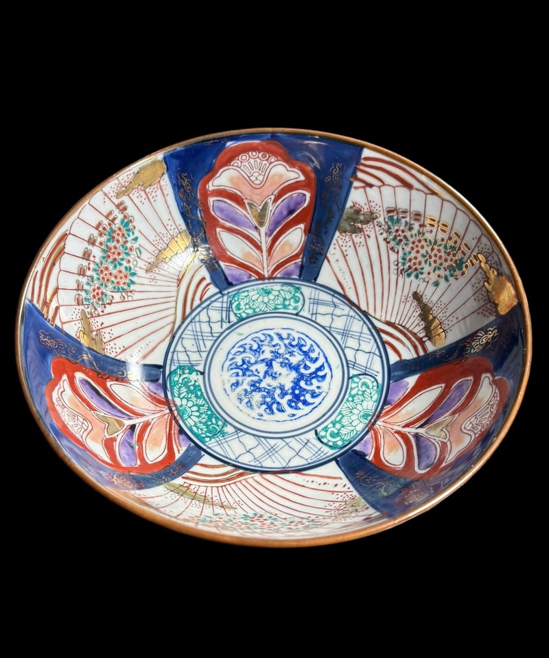 骨董 伊万里 色絵 花弁 金彩 脚付 盛り皿 飾り皿 アンティーク 富士山 花車 骨董 伊万里 色絵 花弁 金彩 脚付 盛り皿 飾り皿 アンティーク 富士山