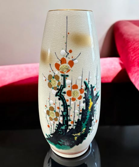 九谷焼 一泉 花瓶 丸形 フラワーベース 花瓶 花入れ 花器 九谷 陶器 インテリア 骨董品 アンティーク
