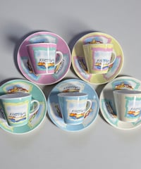 【5客揃】 カップ&ソーサー 風景図 デミタスカップ アソート 紅茶 コーヒー カップ 茶器 昭和 レトロ アンティーク
