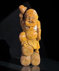 木彫り 大黒天 七福神 木製 大黒様 開運 縁起物 彫刻 仏像 古美術 インテリア 置物 オブジェ 骨董品 アンティーク