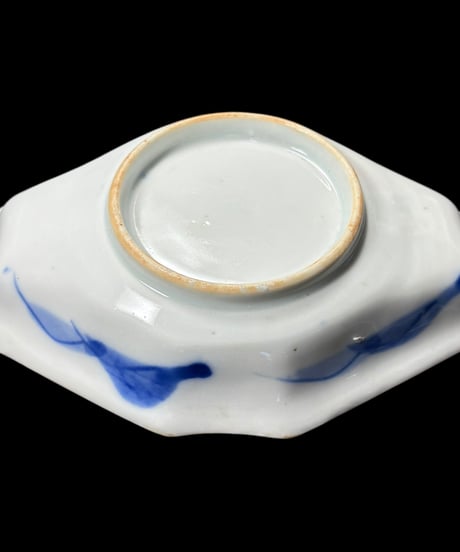 伊万里 染錦 [山水風景絵] 変形皿 小鉢 小皿 染付 取り皿 盛り皿 飾り皿 和食器 明治 骨董品 アンティーク