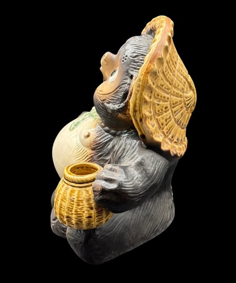 開運 信楽焼 たぬき 置物 狸 縁起物 飾り 陶器 昭和 レトロ 工芸品 インテリア 骨董品 アンティーク