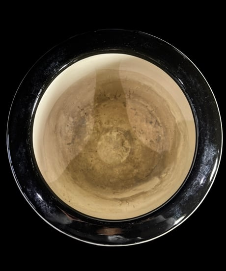 火鉢 松 モノトーン 金魚鉢 睡蓮鉢 壺 陶器 時代物 古道具 昭和 レトロ 骨董品 アンティーク