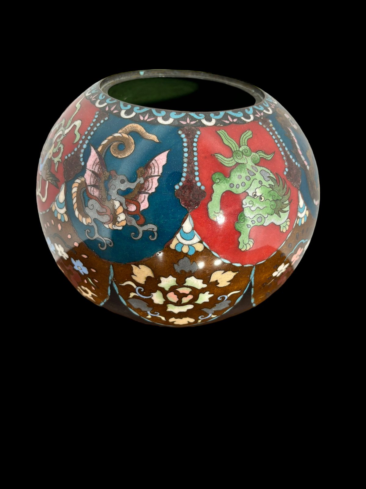 中国古玩　草花文七宝花瓶 中国古玩草花文七宝花瓶