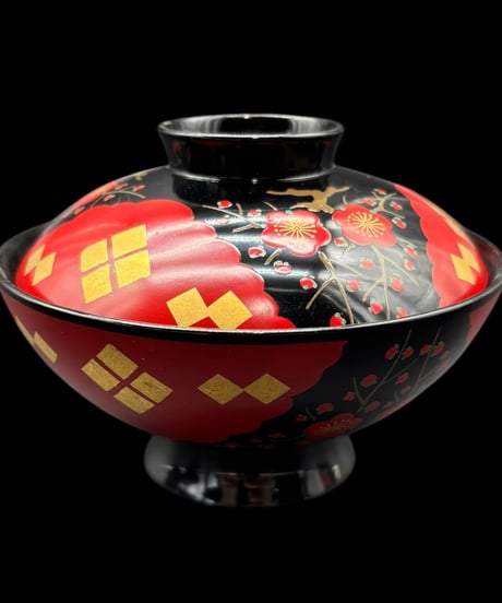 【5客セット】 蔵出し 蒔絵 仙才煮物椀 赤絵 漆器 塗物 塗椀 天然木 茶道具 懐石 和食器 骨董品 アンティーク