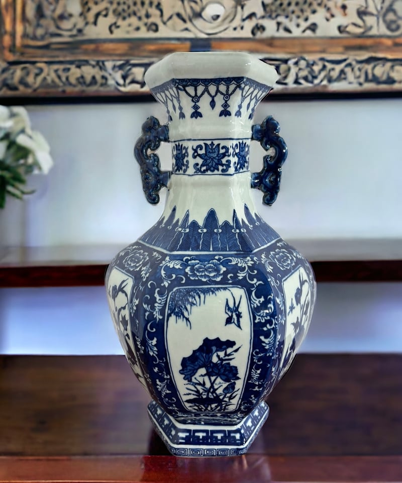 花瓶 取手付き 陶器 中国雑貨 花器 壺 骨董品 | HORIDASHI市