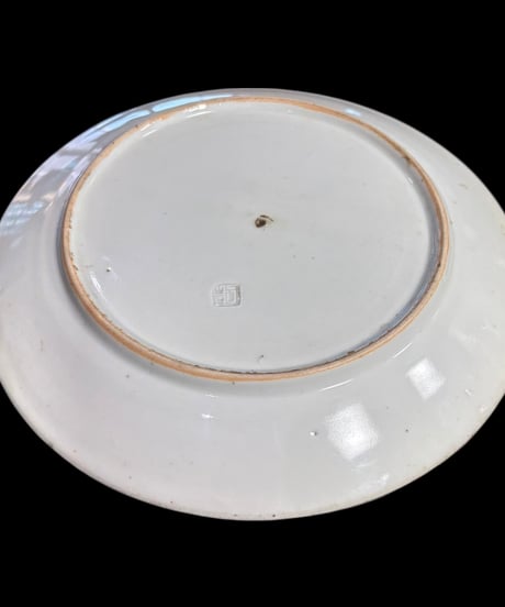【5客セット】 古伊万里 印判 鶴 竹 染付 丸皿 イゲ皿 取り皿 飾り皿 和食器 大正 伊万里 陶器 骨董品 アンティーク