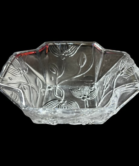 【2客セット】純喫茶 ガラス ボウル 桜 クリスタル 小鉢 鉢 デザートカップ 和食器 アンティーク