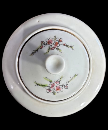 茶壺 [漢詩草花鳥図] 中国雑貨 壺 フラワーベース 花瓶 花入れ 丸壺 花器 陶器 古美術 骨董品 アンティーク