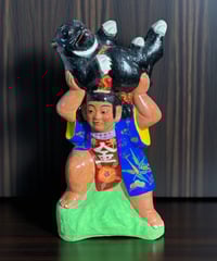 壺 [色絵花龍紋図] 大清康熙年製 中国雑貨 フラワーベース 花瓶 花入れ