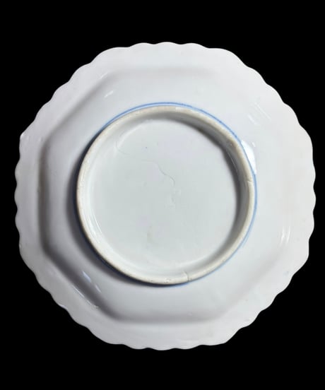 【4客セット】古伊万里 風景図 染付 八角皿 小皿 取り皿 時代物 和食器 骨董品 アンティーク