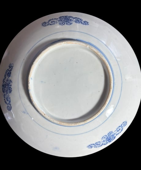 染付 絵皿 [梅 山水 風景絵] 丸皿 陶芸 取り皿 盛り皿 飾り皿 和食器 昭和 レトロ 骨董品 アンティーク