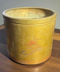 銅火鉢 松山水風景図 火鉢 陶器 時代物 古道具 骨董品 アンティーク