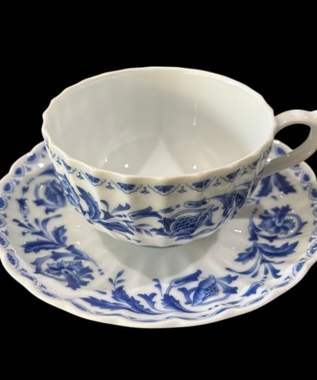 【4客揃】ノリタケ カップ&ソーサー Noritake 青花 マグカップ 花柄 紅茶 コーヒー カップ 茶器 昭和 レトロ アンティーク