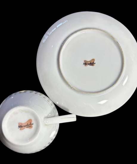 【5客揃】 Maruboku CHINA カップ&ソーサー 金彩 マグカップ 紅茶 コーヒー カップ 茶器 昭和 レトロ アンティーク