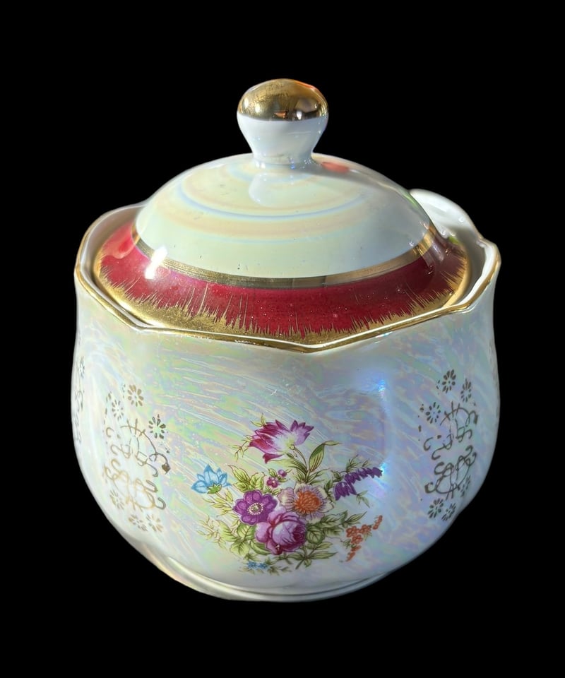 日本製 花柄 オーロラ シュガーポット 潤喫茶 洋食器 食器 茶器 日本製 花柄 オーロラ シュガーポット 潤喫茶 洋食器 食器 茶器