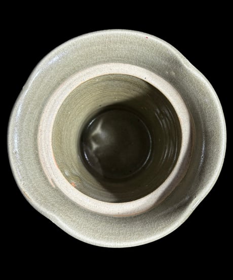 水差し 灰釉 点文 茶器 茶道具 水指 ピッチャー 陶器 骨董品 アンティーク
