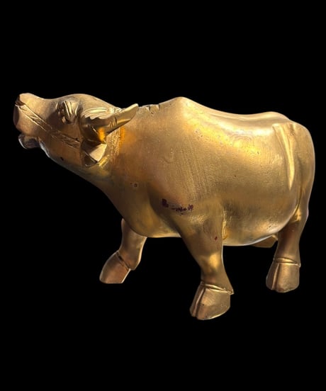 黄金の水牛 置物 金運アップ 金 幸運 縁起物 インテリア 置物 オブジェ 骨董品 アンティーク