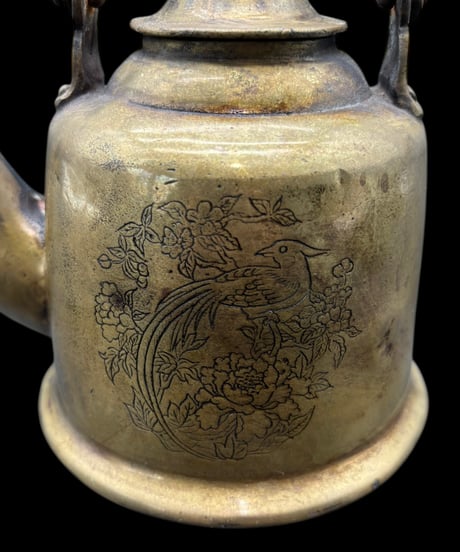 清 龍鳳文 康熙六年 銅製 ティーポット 中国美術 中国骨董 真鍮 やかん 骨董品 アンティーク