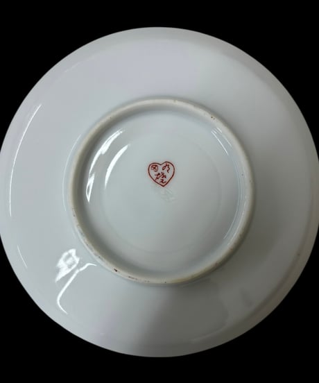 【2客セット】 色絵 巻物 瓢箪 松 丸皿 時代物 小皿 取り皿 盛り皿 飾り皿 レトロ 昭和初期 和食器 骨董品 アンティーク