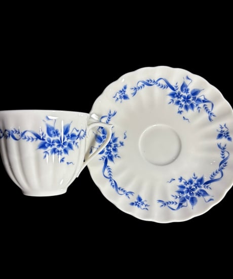 【4客揃】Noritake カップ&ソーサー ノリタケ 青花文 マグカップ 紅茶 コーヒー カップ 器 茶器 昭和 レトロ 骨董品 アンティーク