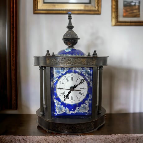 ドイツ製 七宝 ブロンズ 置き時計 GERMANY 1888 レトロ アンティーク