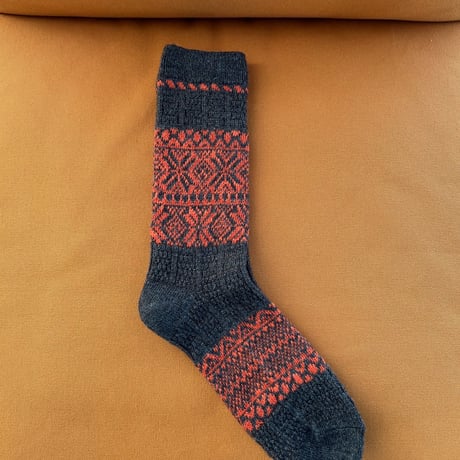 【yahae sui】Wool Organic Cotton Snow Pattern Socks