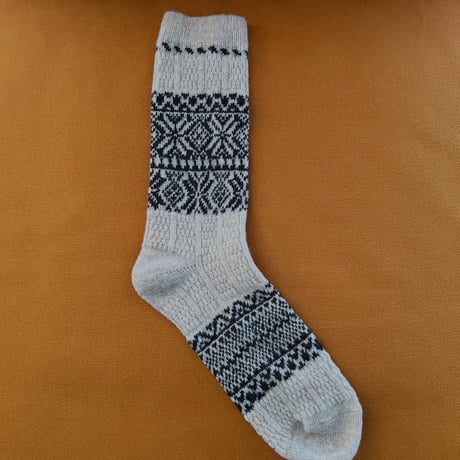 【yahae sui】Wool Organic Cotton Snow Pattern Socks