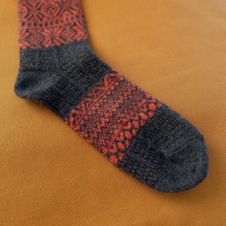 【yahae sui】Wool Organic Cotton Snow Pattern Socks