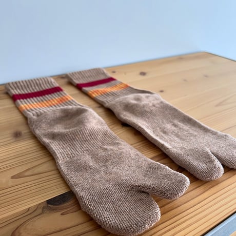 【yahae sui】Organic Cotton Yak Pile Soles Tabi Socks