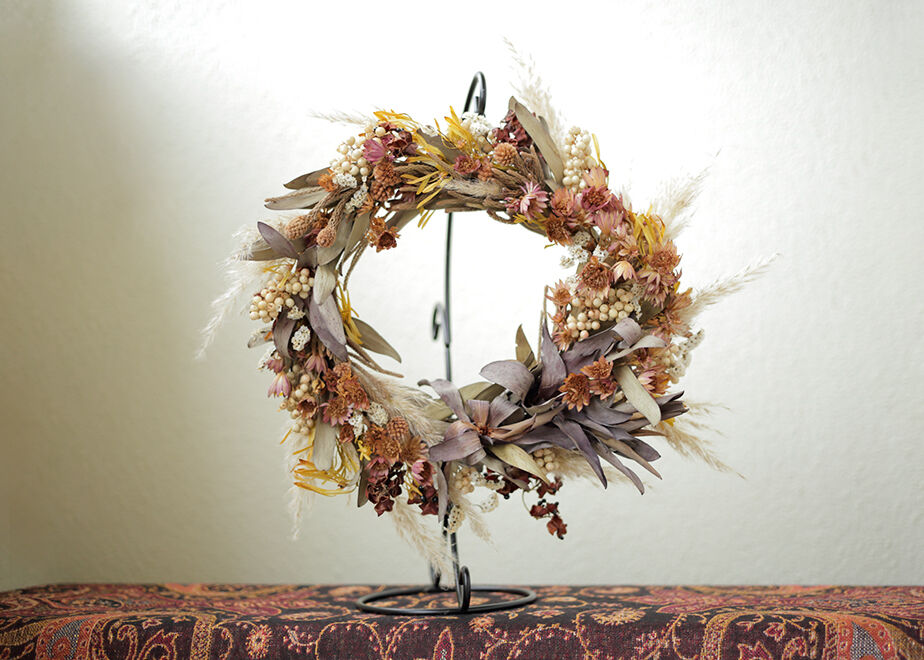 リューカデンドロンのチョコレート色ドライフラワーリース | 月光堂螢工房