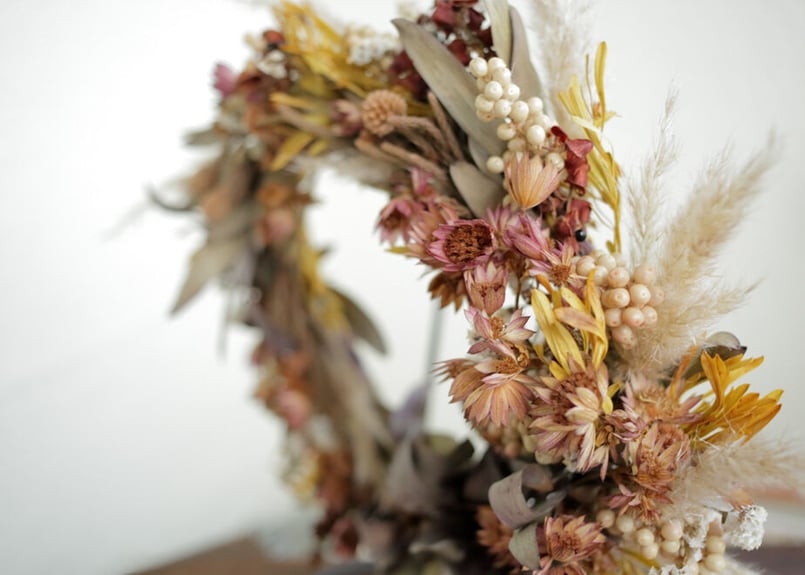 リューカデンドロンのチョコレート色ドライフラワーリース | 月光堂螢工房