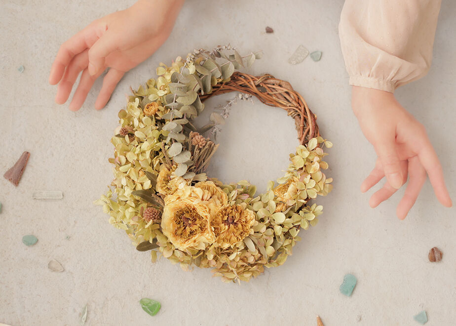 1.秋色水無月丸リース 1.秋色水無月丸リース