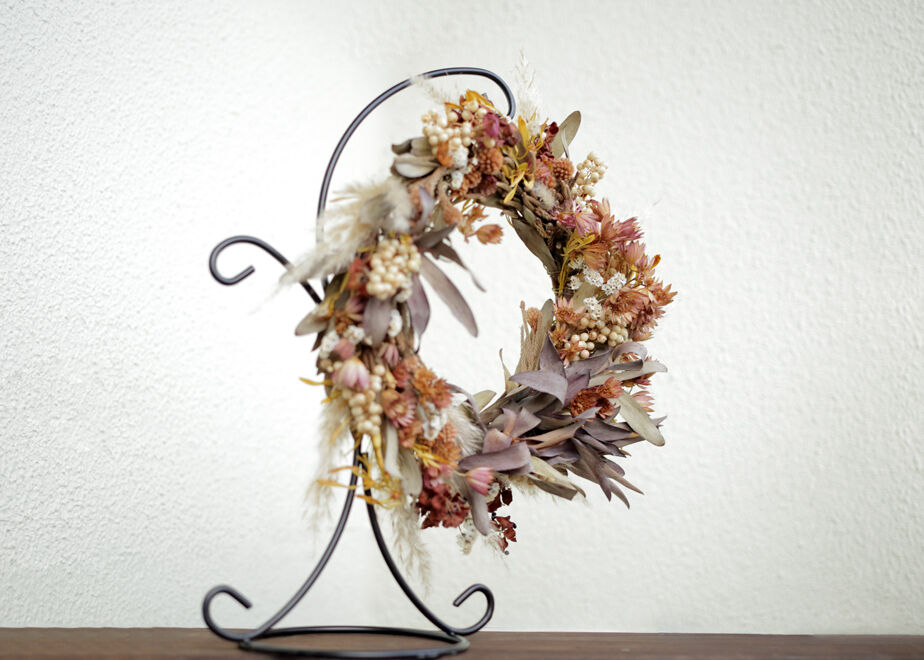 リューカデンドロンのチョコレート色ドライフラワーリース | 月光堂螢工房