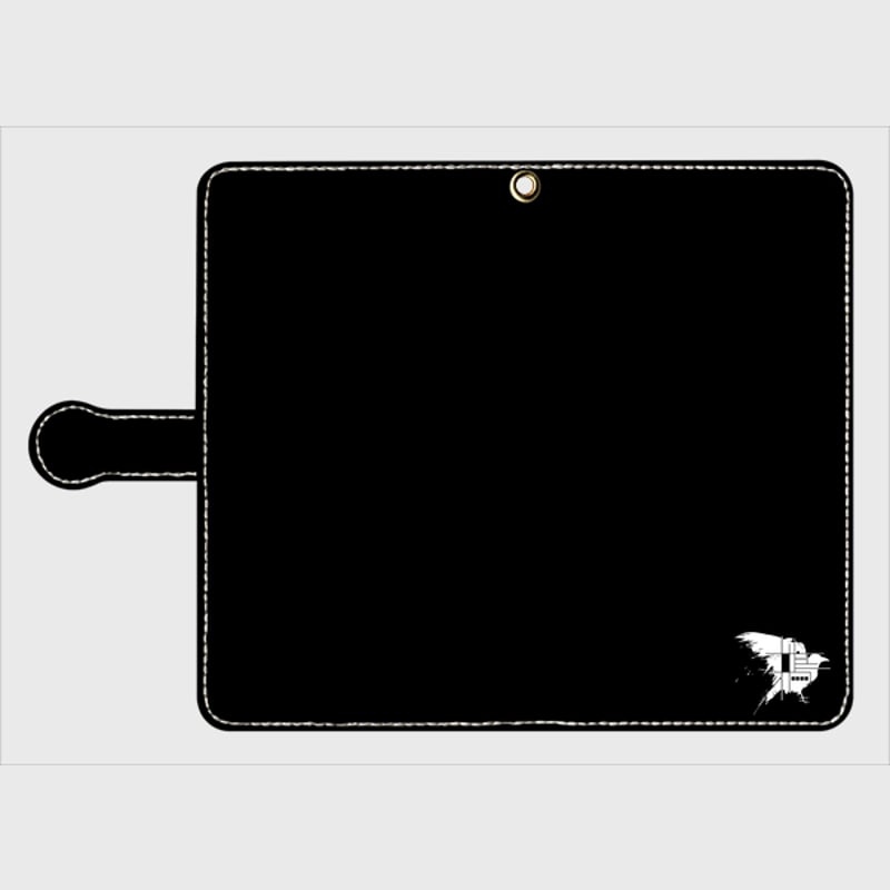 るび様 手帳型スマホカバー ブラックLサイズC96 目玉ちゃん 手帳型スマホケースLサイズ【カラス】(受注限定生産) | 鳴-nari