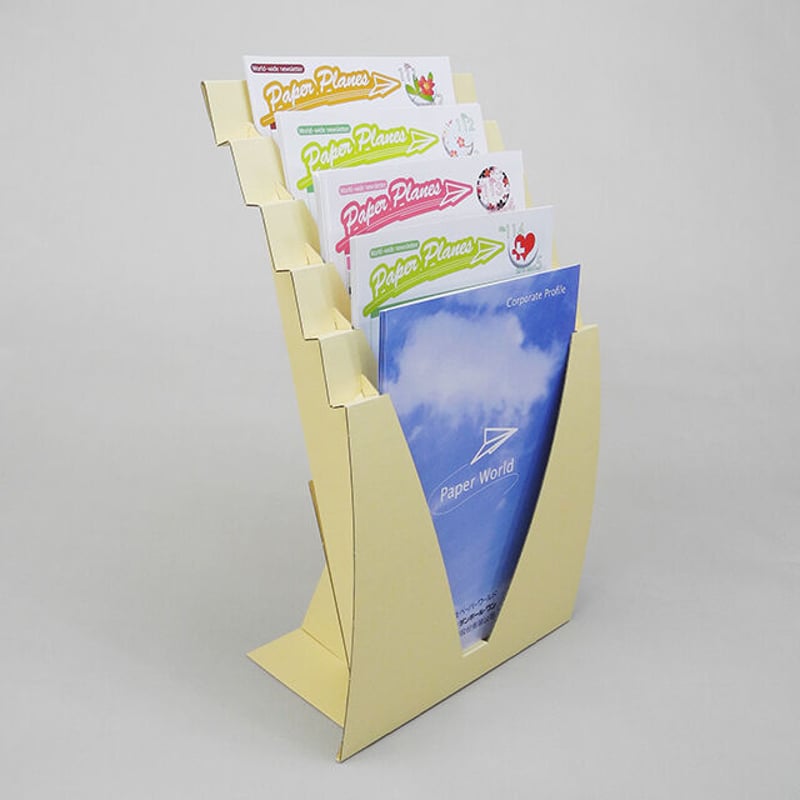 ダンボール製カタログスタンド「JAVARACK J」A4サイズ クリーム | D-ぱぱ