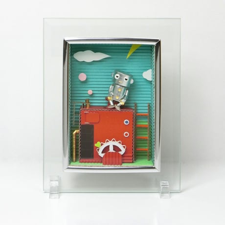 【送料無料】動くダンボールアート　「シンキング」