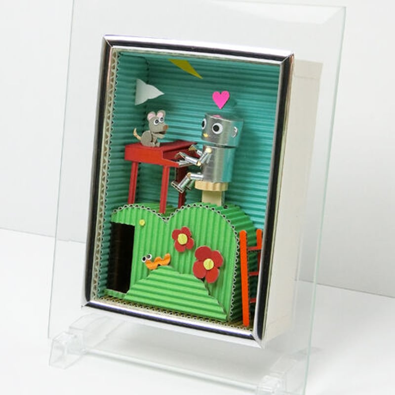 送料無料】動くダンボールアート 「ロボとピアノとネズミと」 | D-ぱぱ