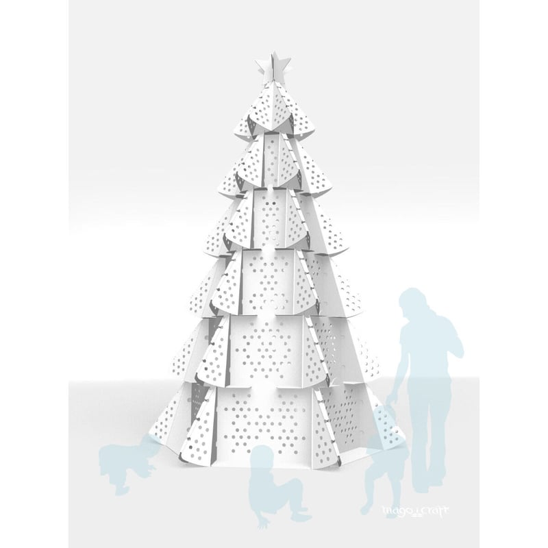 送料無料】ダンボール製クリスマスツリー(330cm)ホワイト | D-ぱぱ