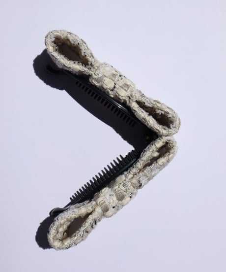 Ivory White Grey ×Metallic Silver(smart banana clip)