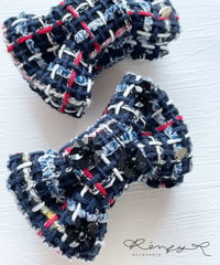 Sequins flower 8 navy×red(banana clip)